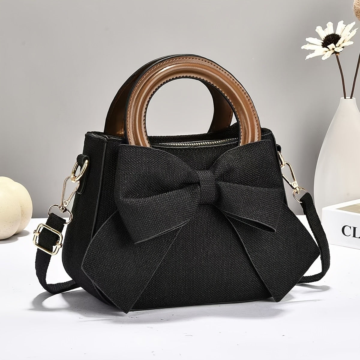 Elegant Linen Bow Tote