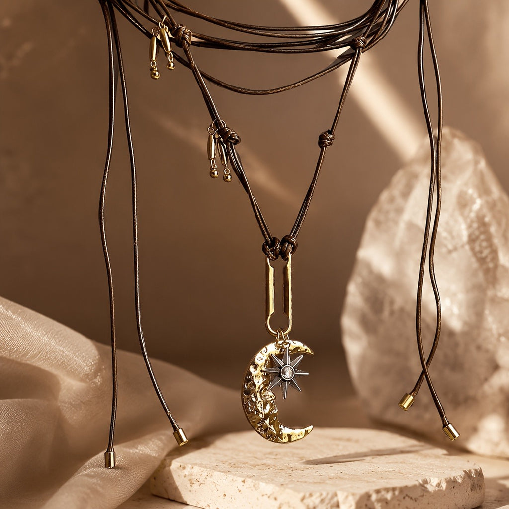 Vintage Moon Star Necklace