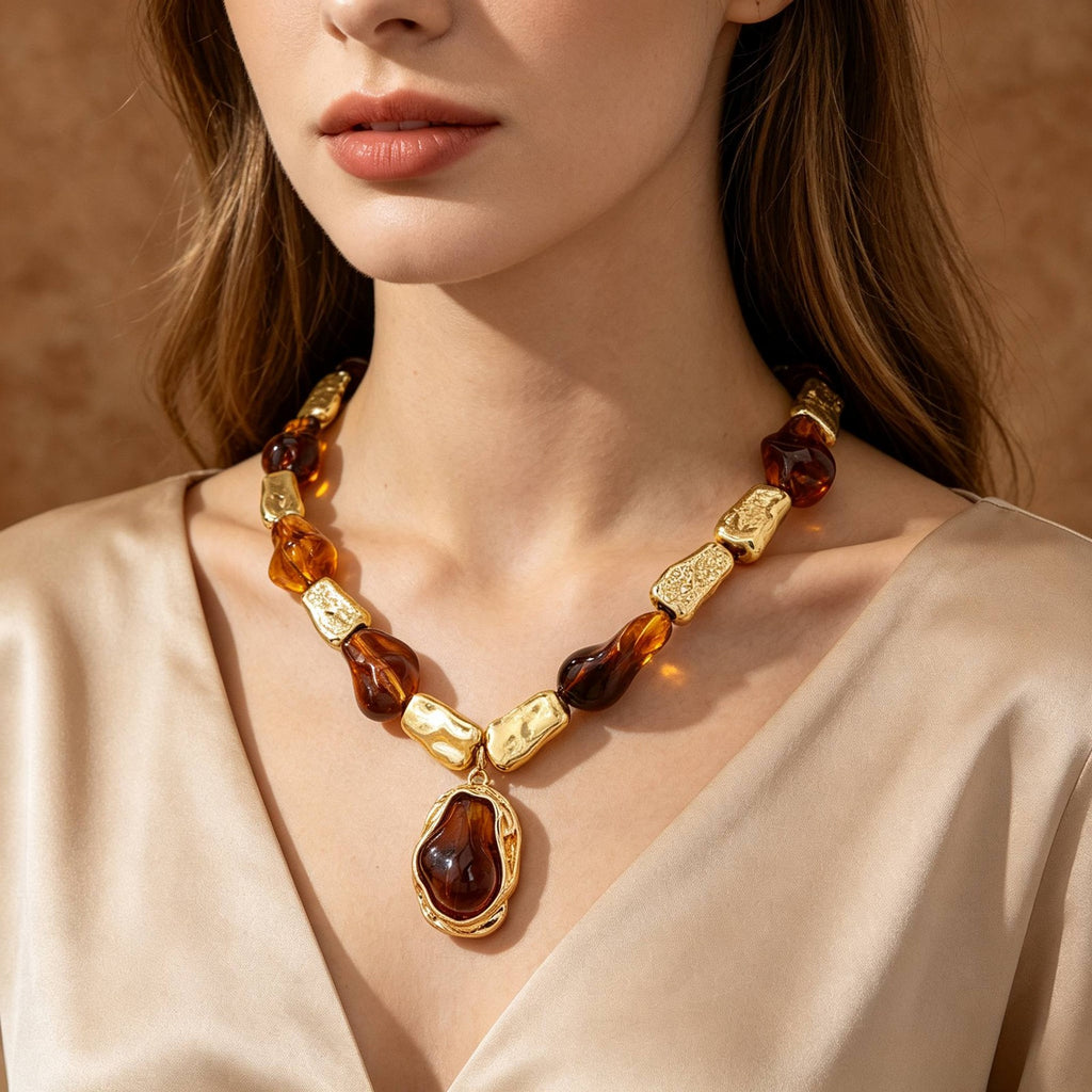 Vintage Amber Bead Bracelet