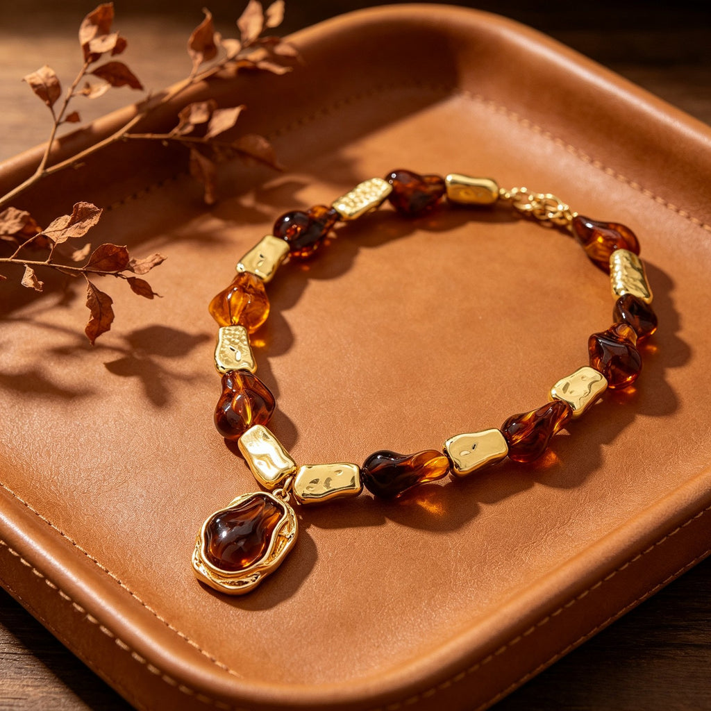 Vintage Amber Bead Bracelet