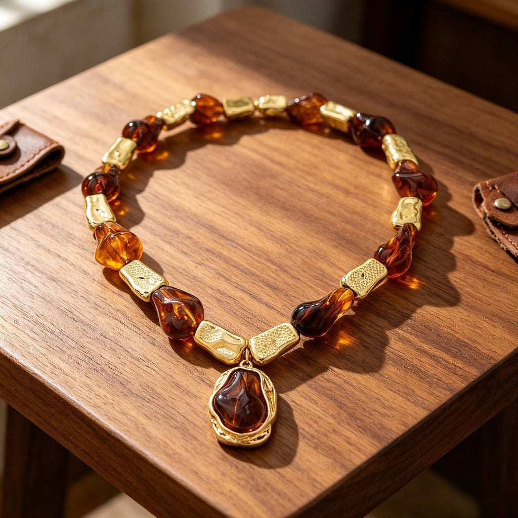 Vintage Amber Bead Bracelet
