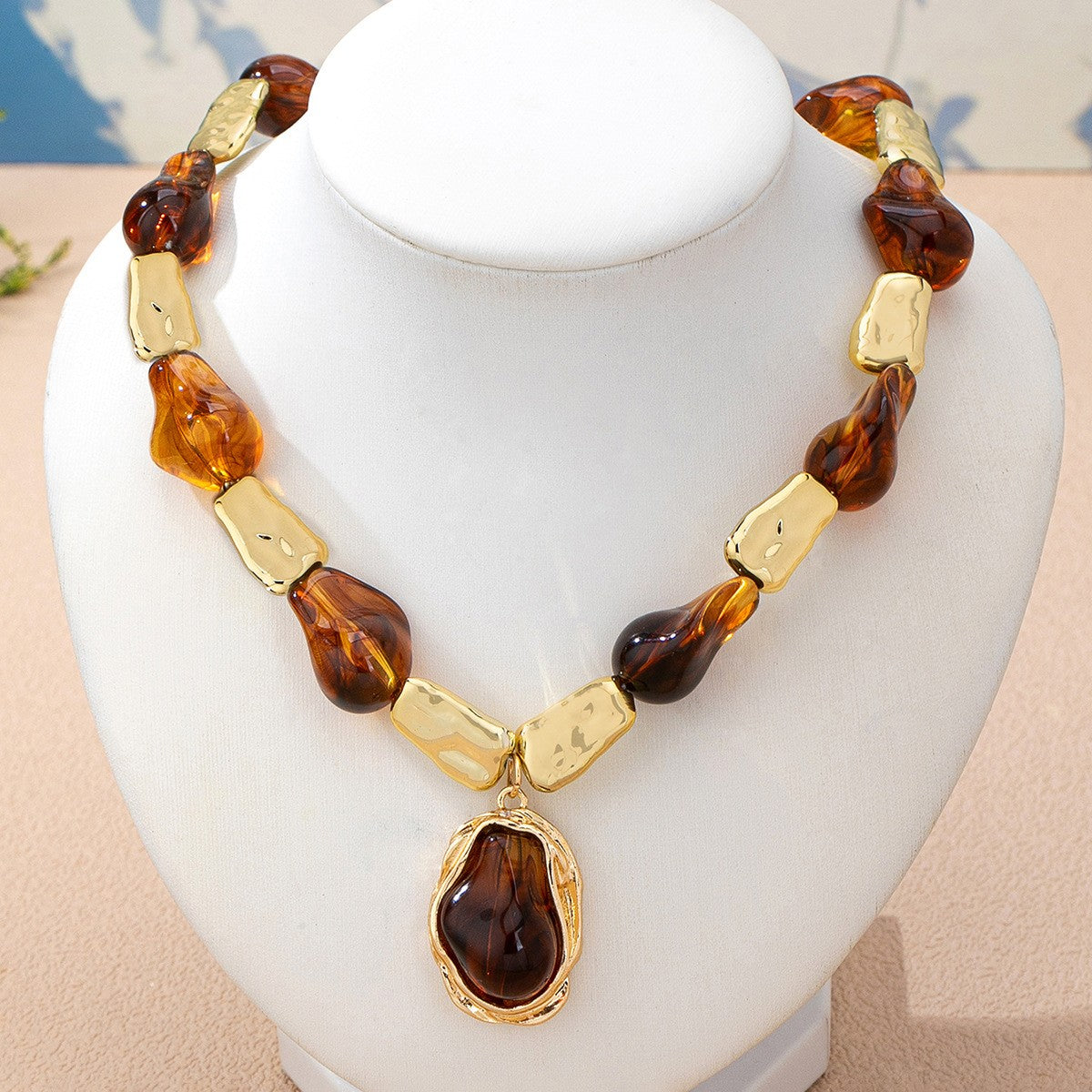 Vintage Amber Bead Bracelet