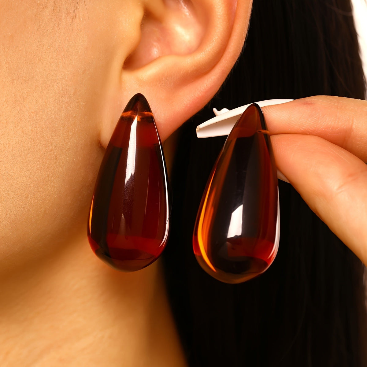 Transparent Teardrop Resin Earrings