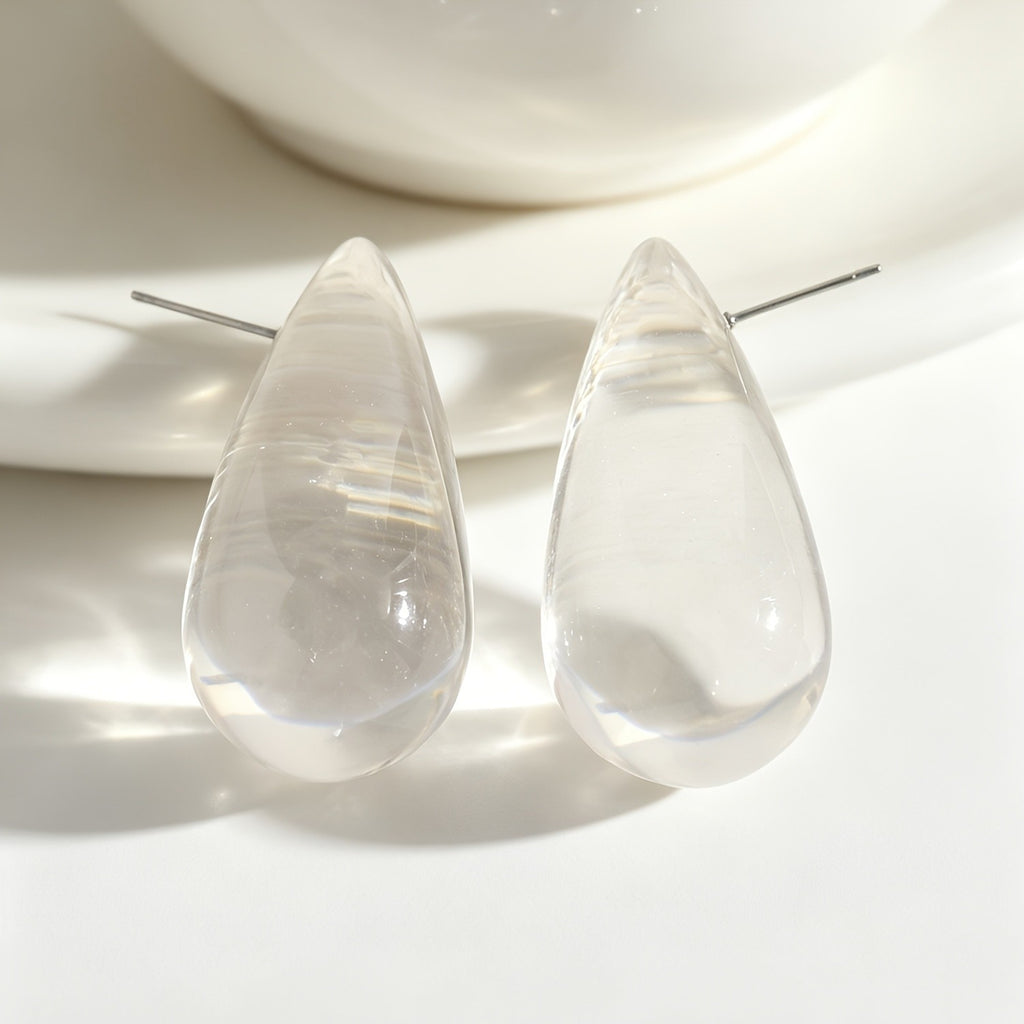 Transparent Teardrop Resin Earrings
