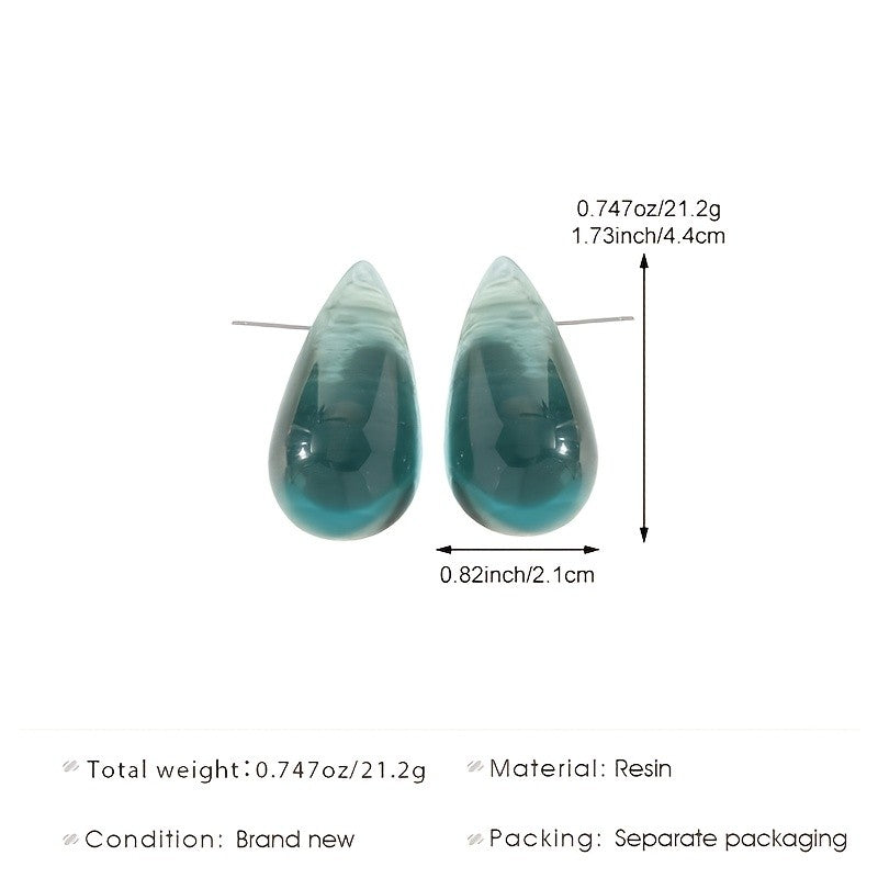 Transparent Teardrop Resin Earrings