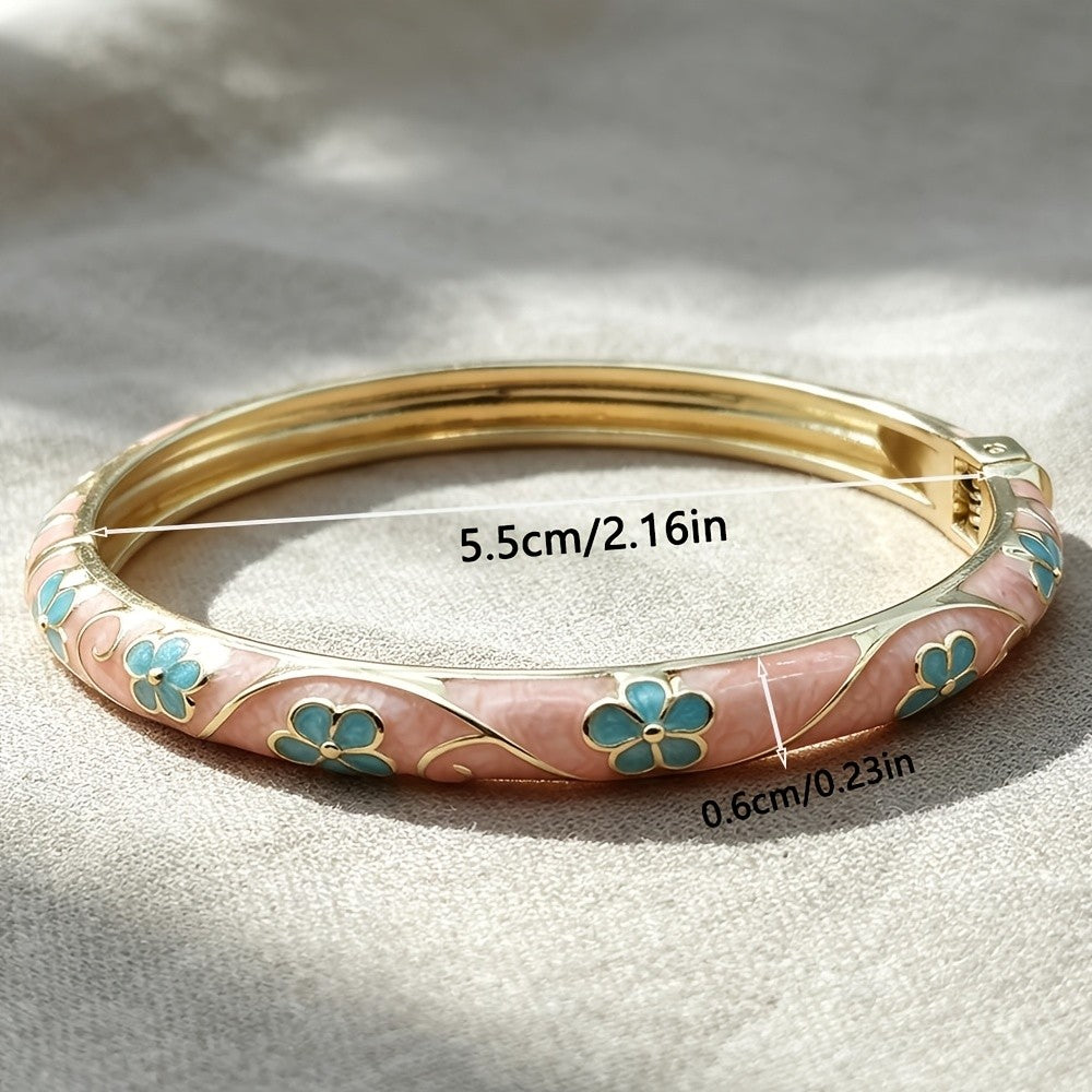 18k Boho Flower Bangle
