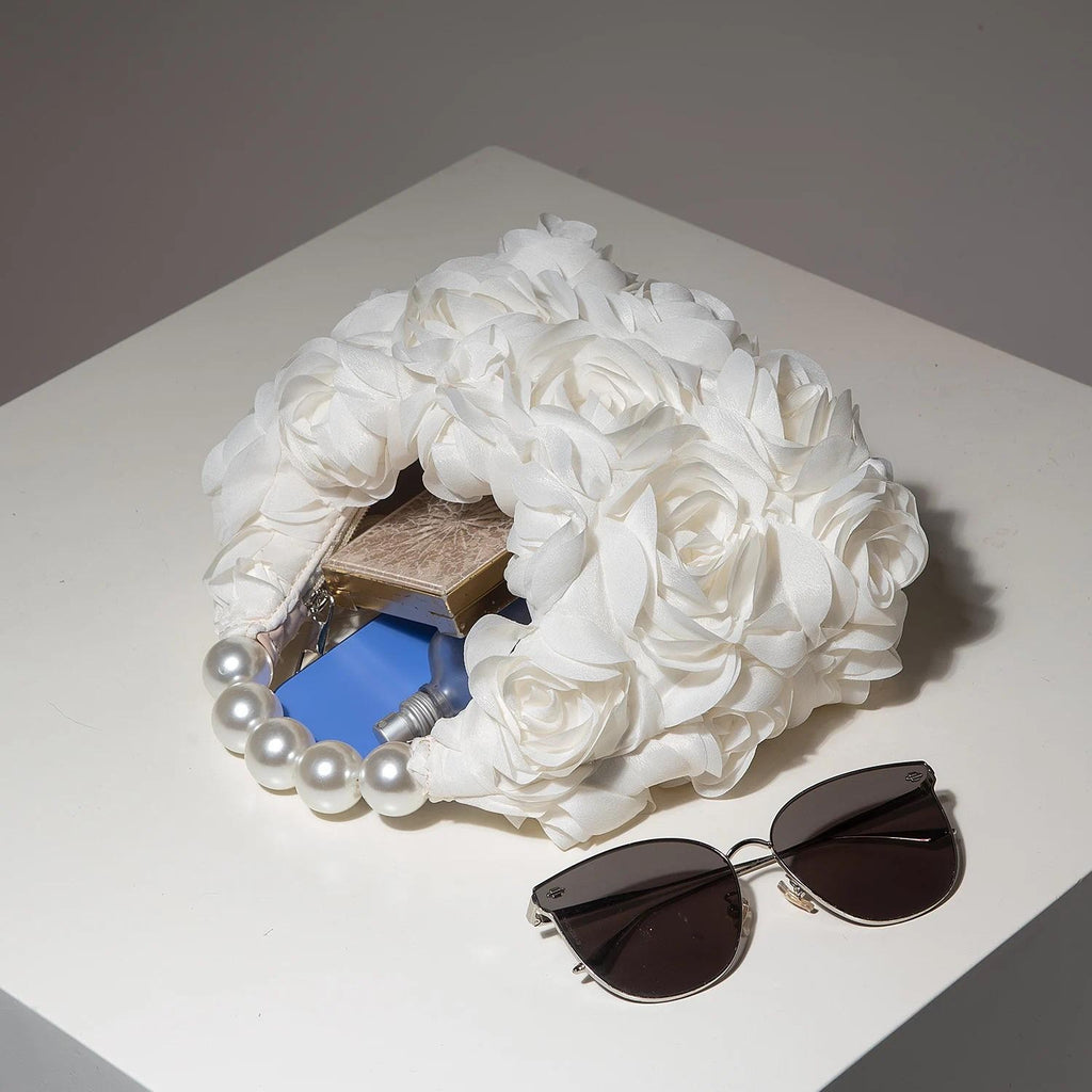 Elegant Pearl Rose Bag