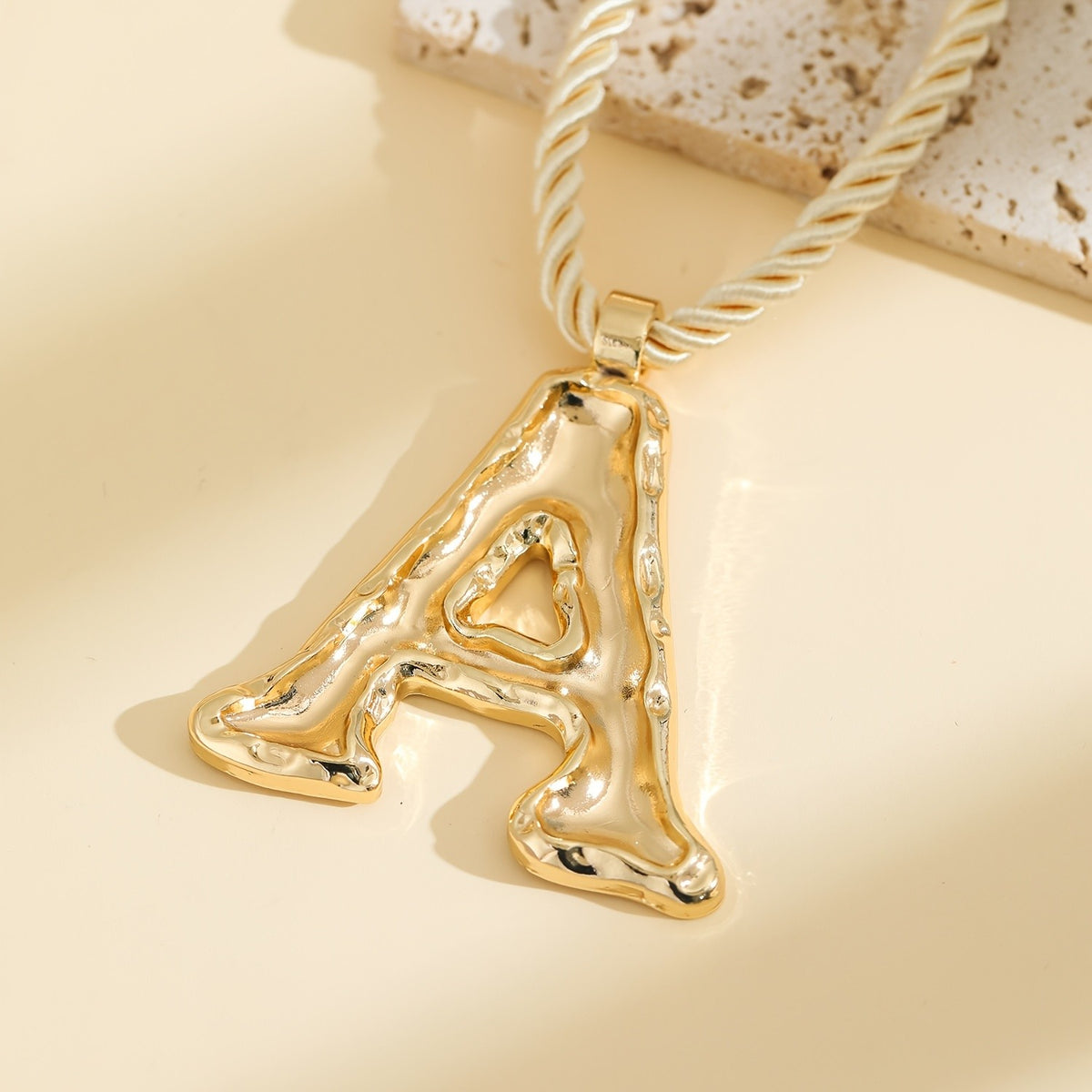 18k Vintage Letter Rope Necklace