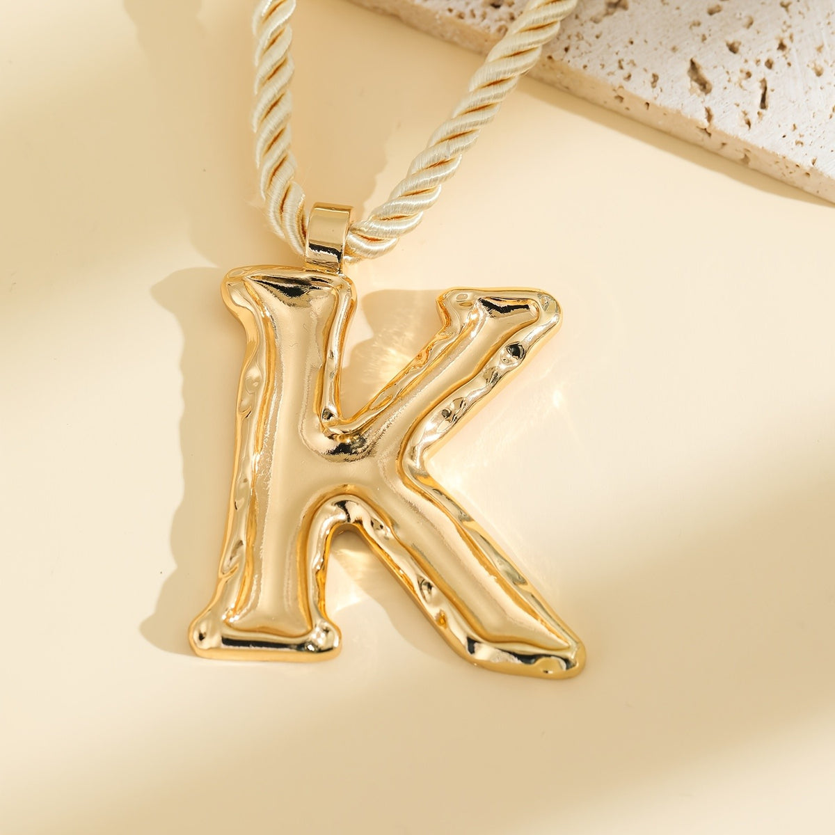 18k Vintage Letter Rope Necklace
