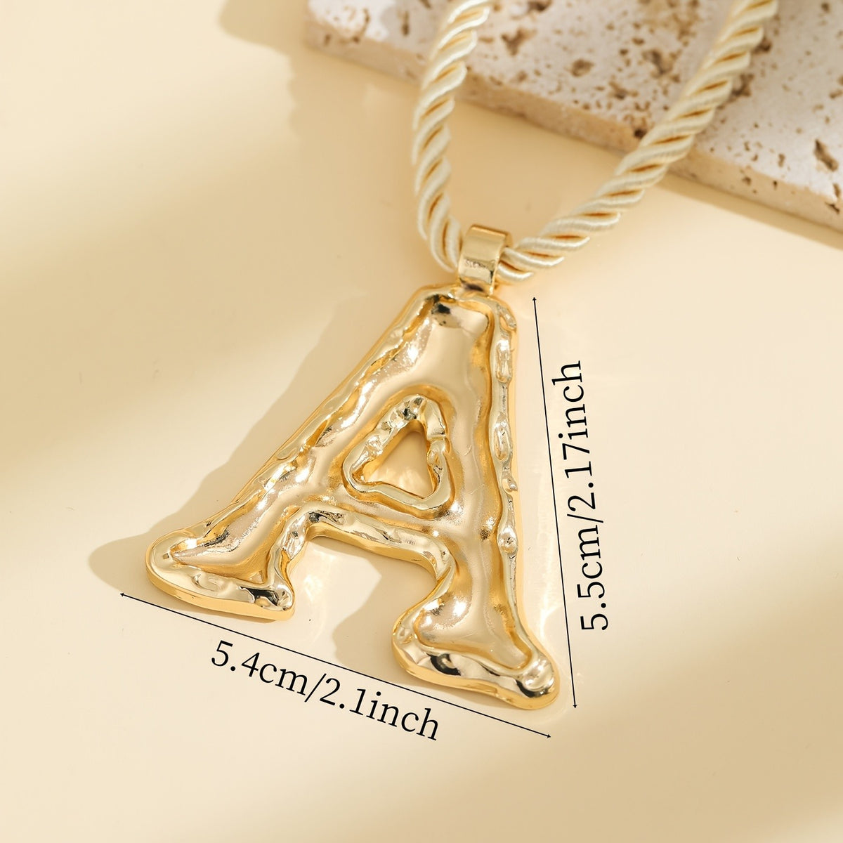 18k Vintage Letter Rope Necklace