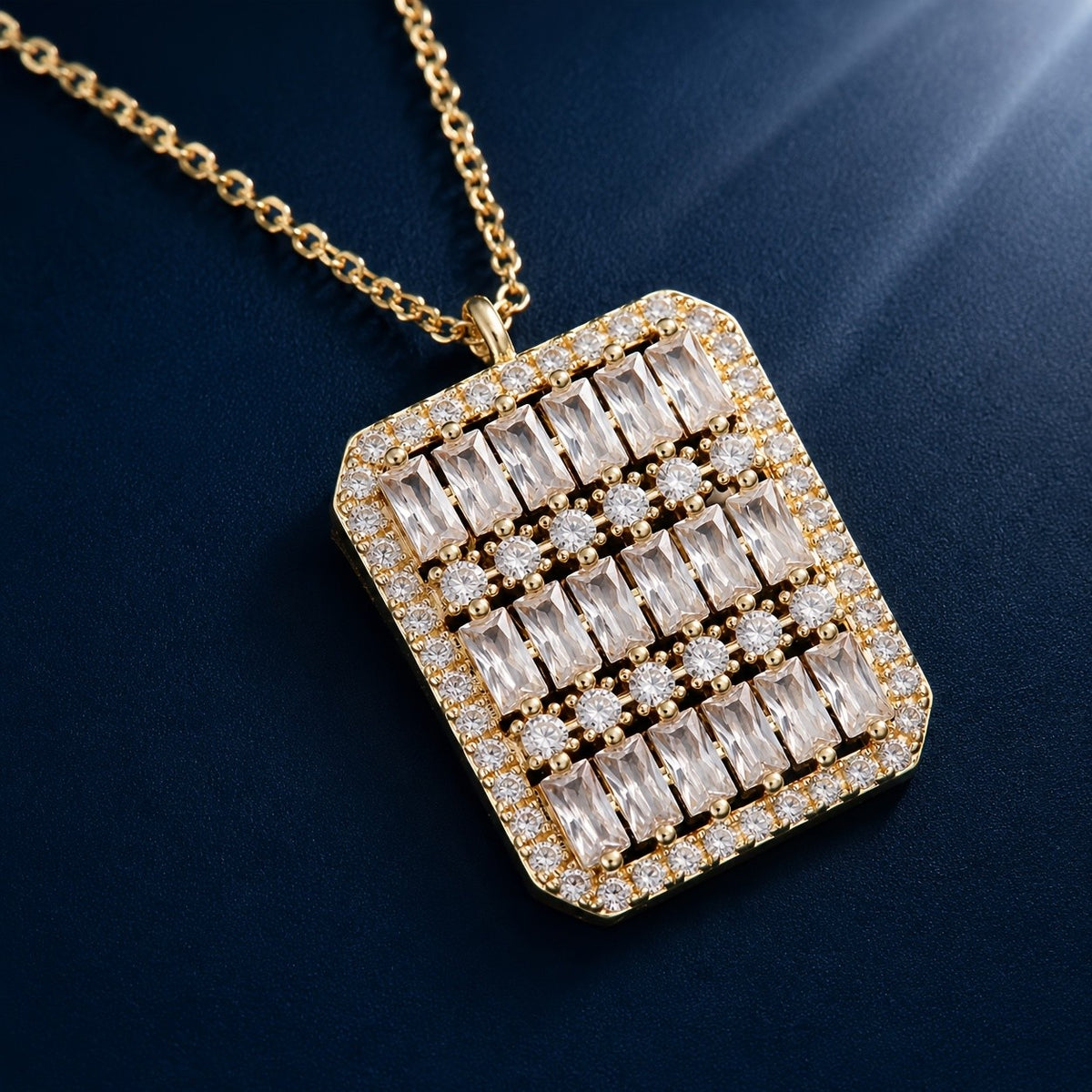 14k Geometric Square Necklace