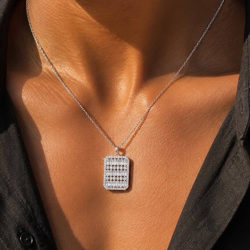 14k Geometric Square Necklace