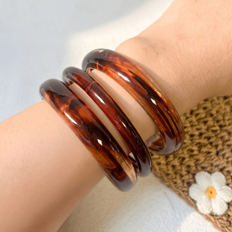 3PC Vintage Amber Stack Bracelets