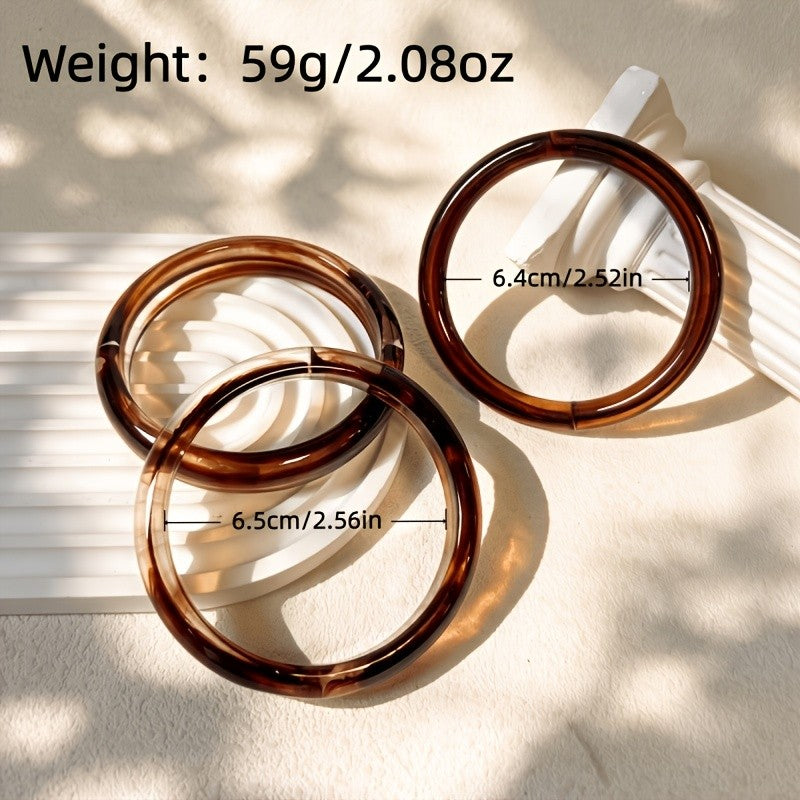 3PC Vintage Amber Stack Bracelets