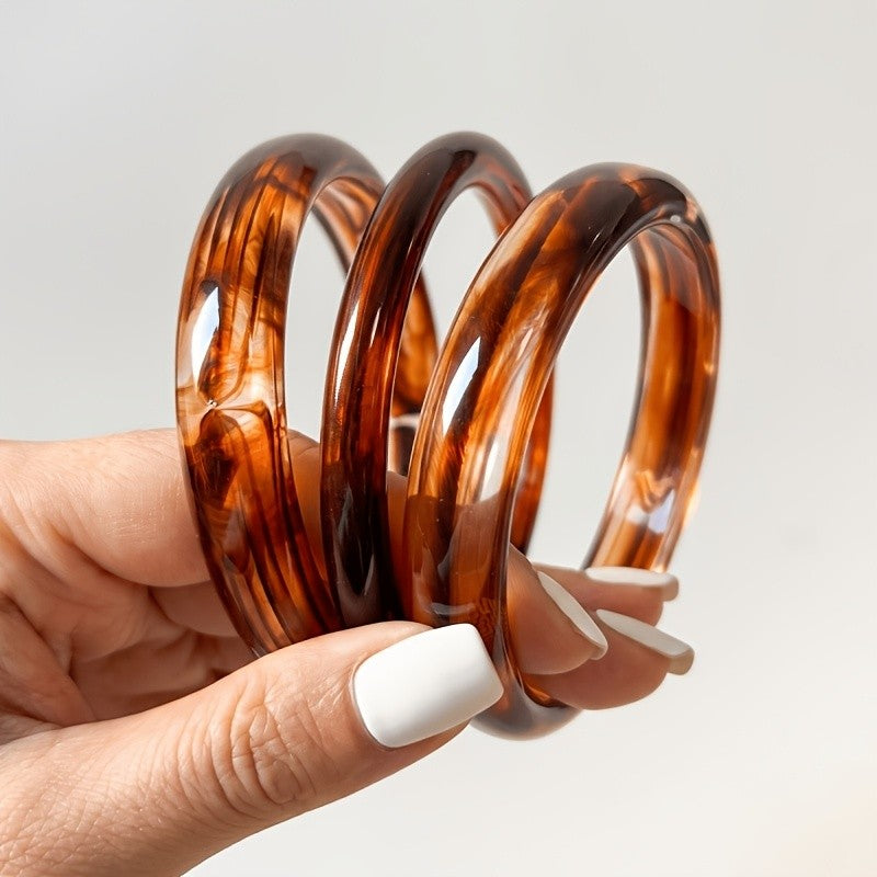 3PC Vintage Amber Stack Bracelets