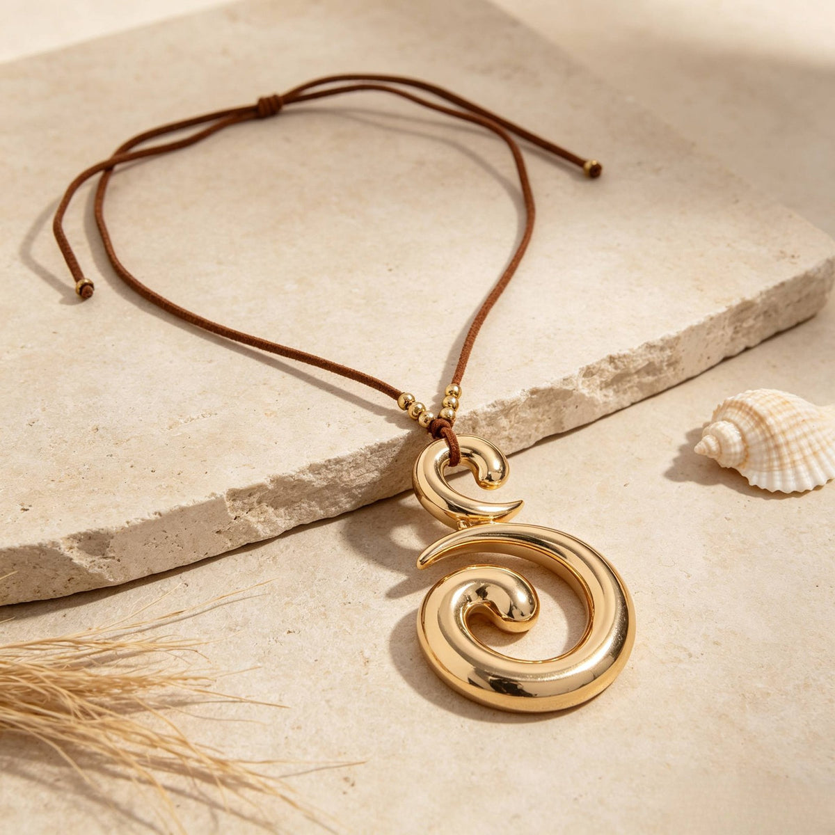 Vintage Spiral Pendant Necklace