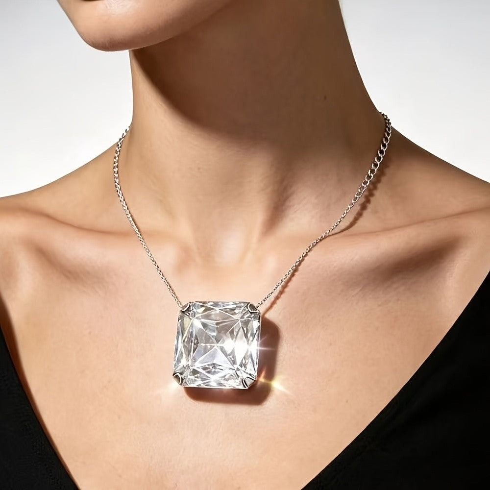 Elegant Square Glass Necklace