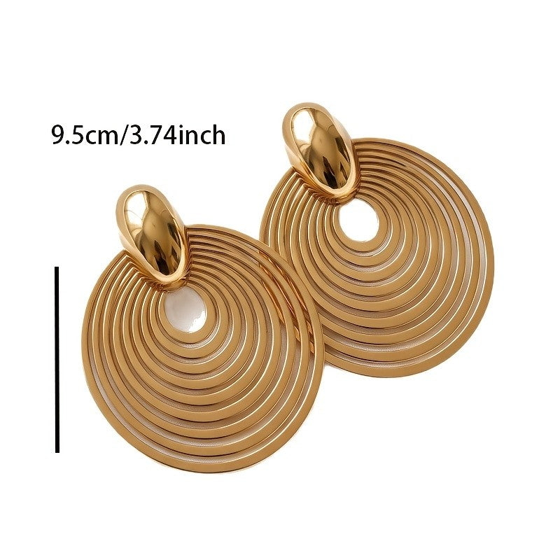 18k Vintage Concentric Circle Earrings