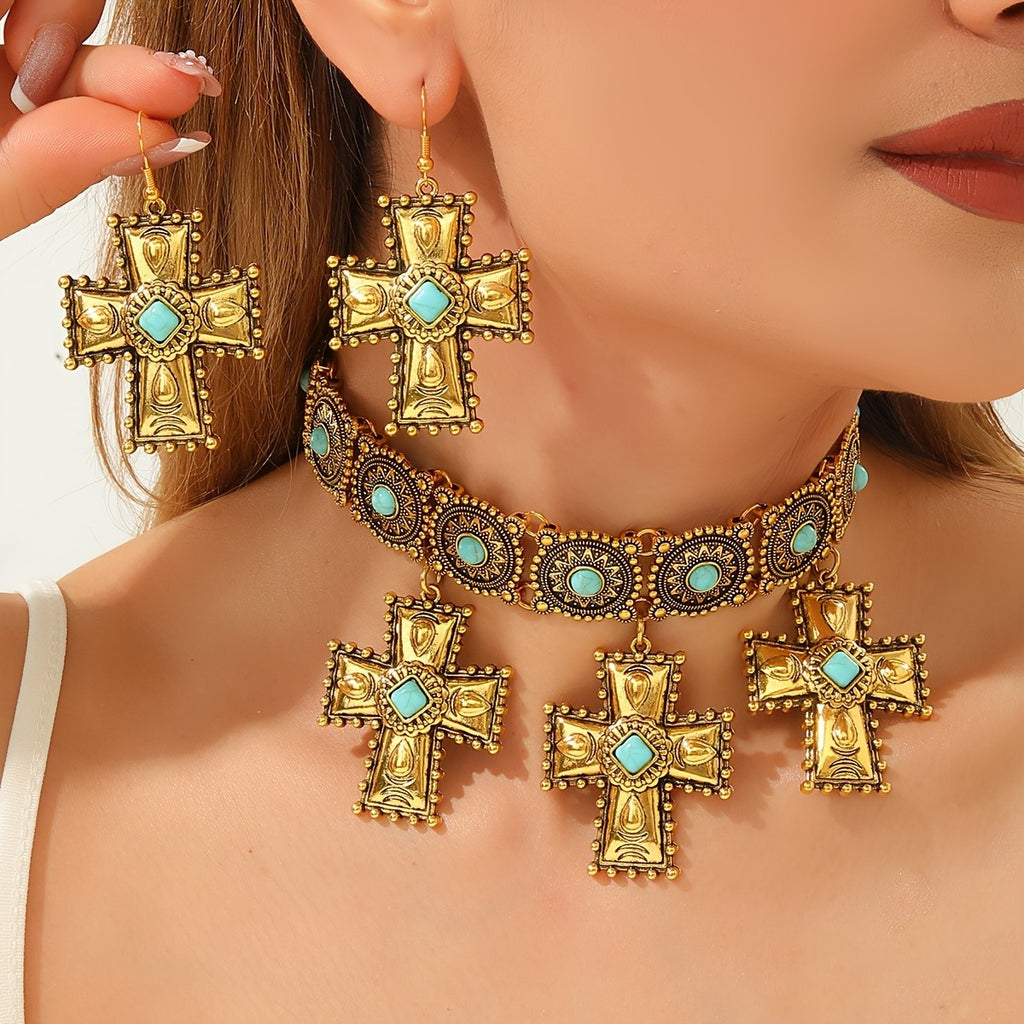 Vintage Cross Choker Set