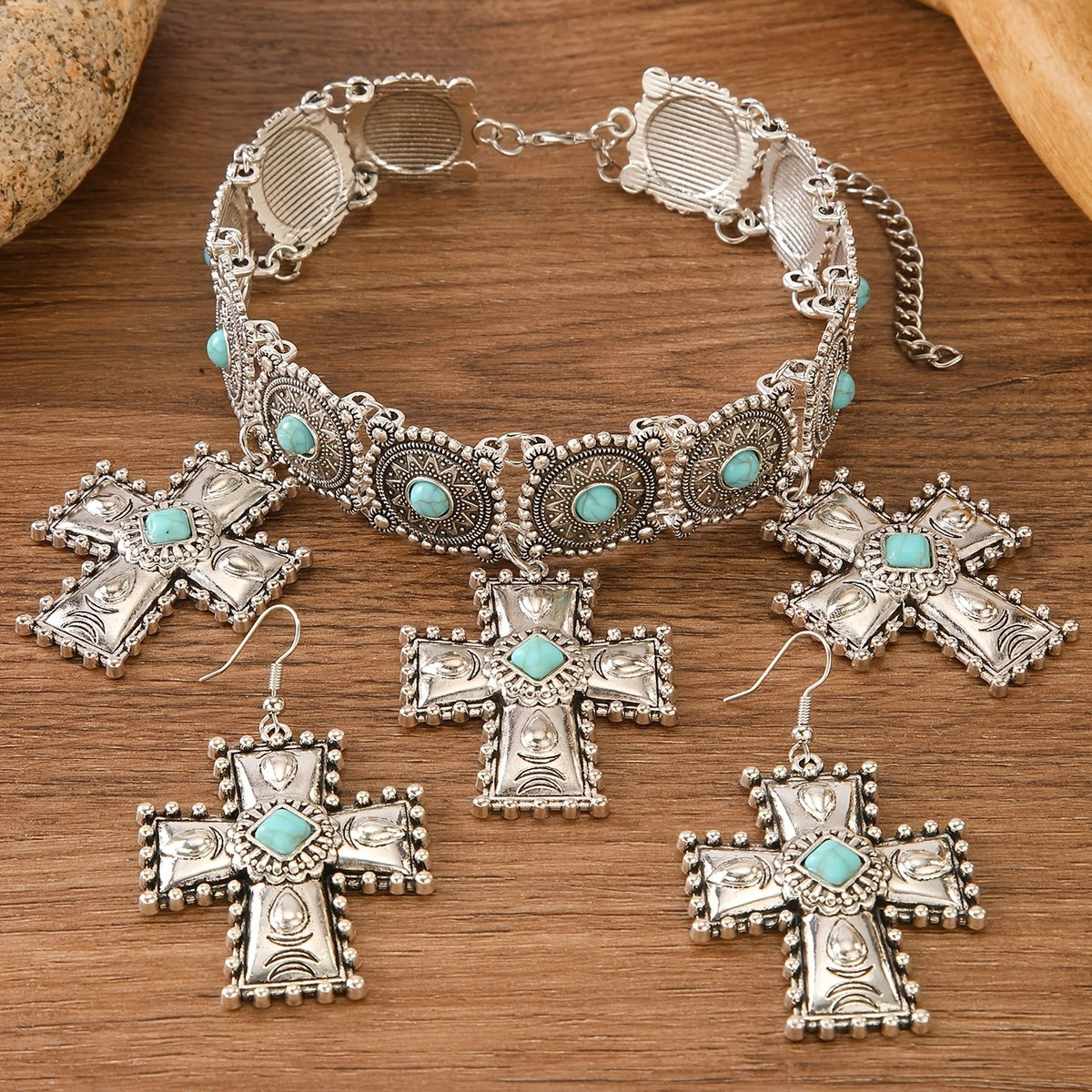Vintage Cross Choker Set