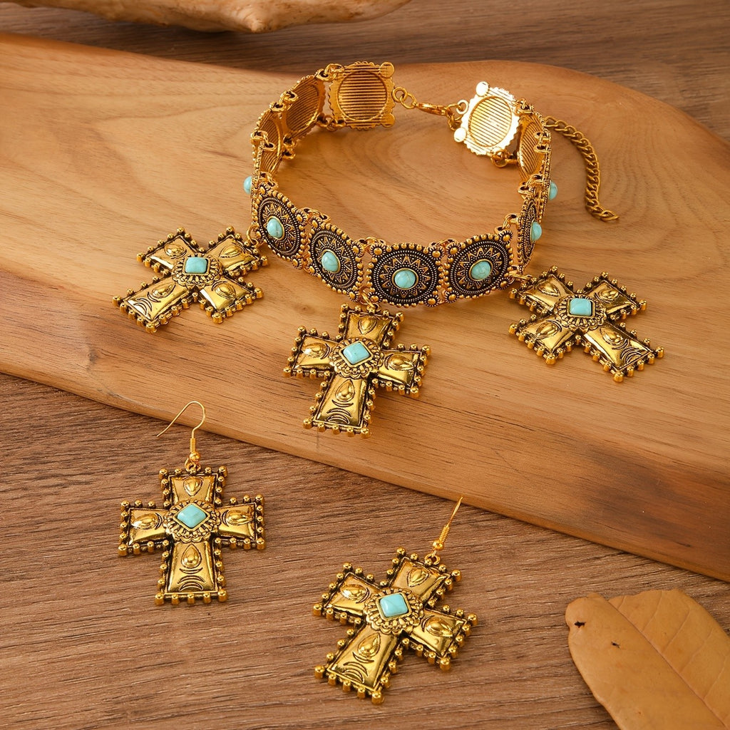 Vintage Cross Choker Set