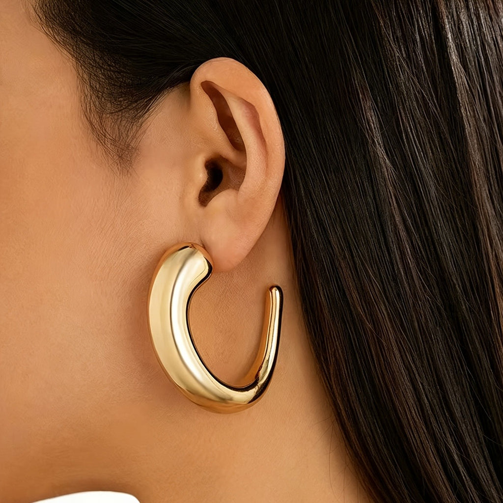 18k Boho Geometric Hoop Earrings