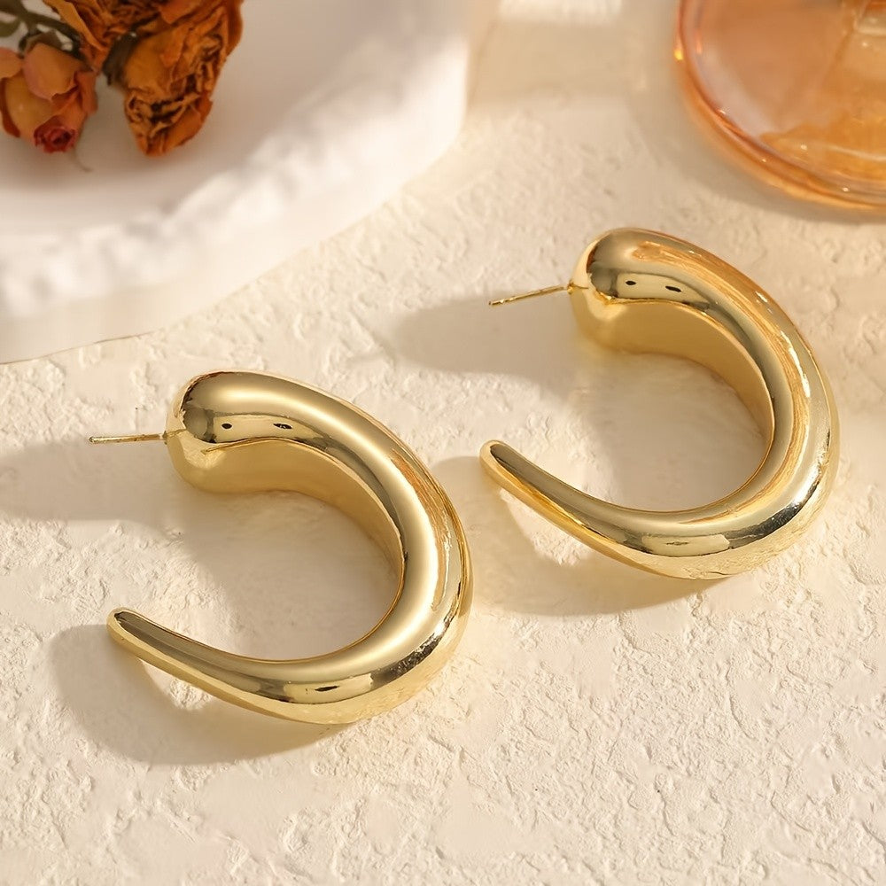 18k Boho Geometric Hoop Earrings