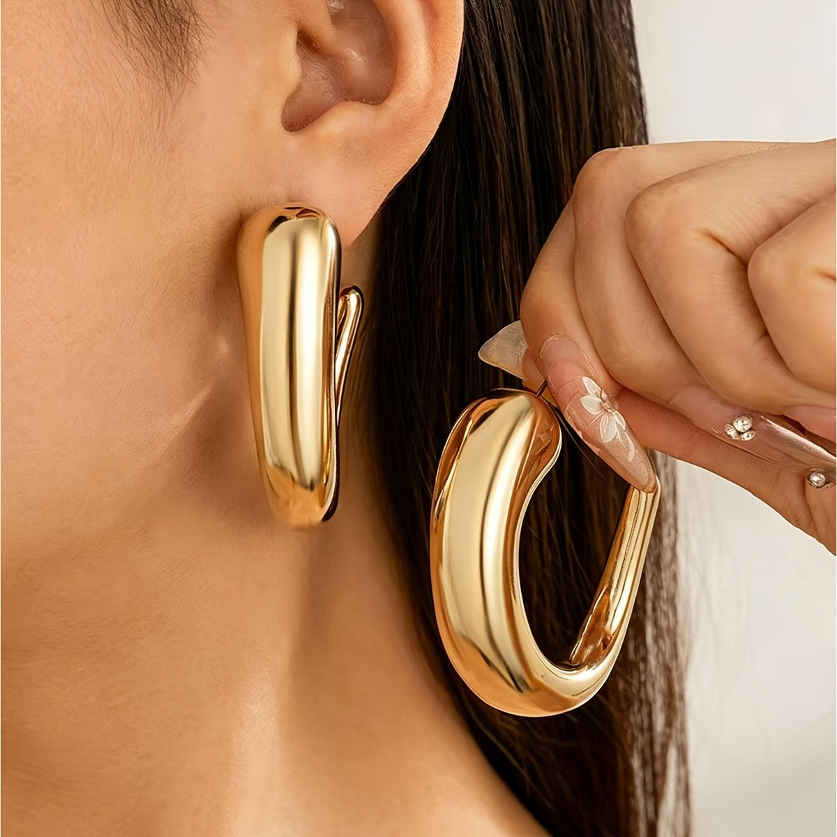 18k Boho Geometric Hoop Earrings