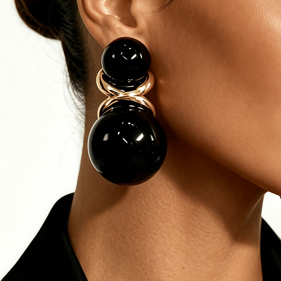 18k Elegant Amber Drop Earrings