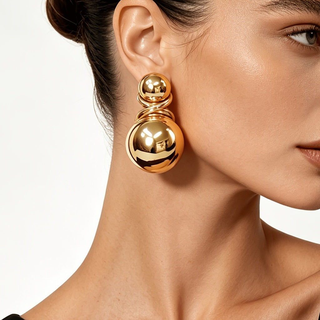 18k Elegant Amber Drop Earrings