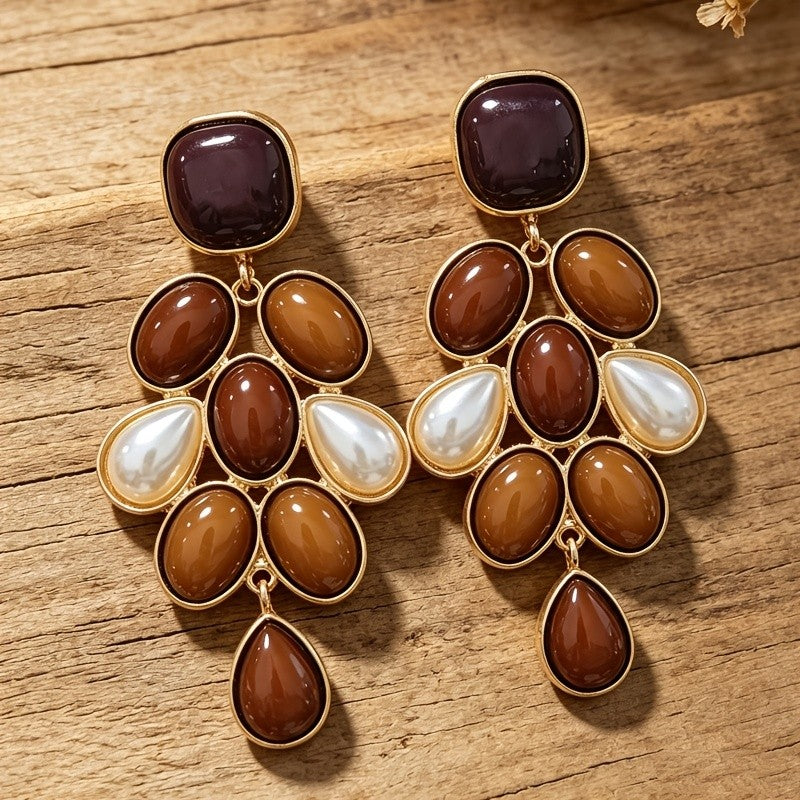 Vintage Boho Grape Drop Earrings