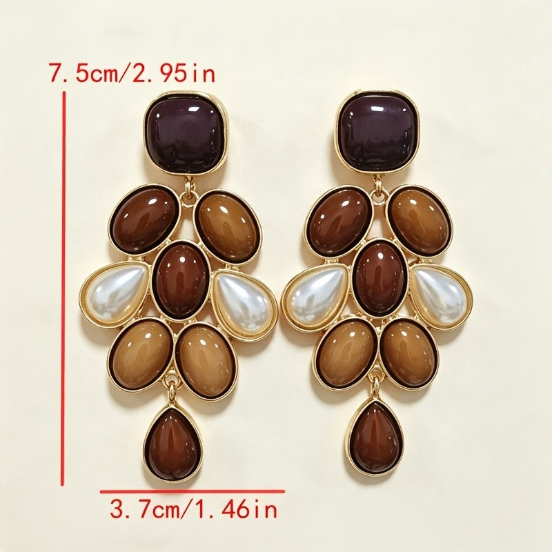 Vintage Boho Grape Drop Earrings