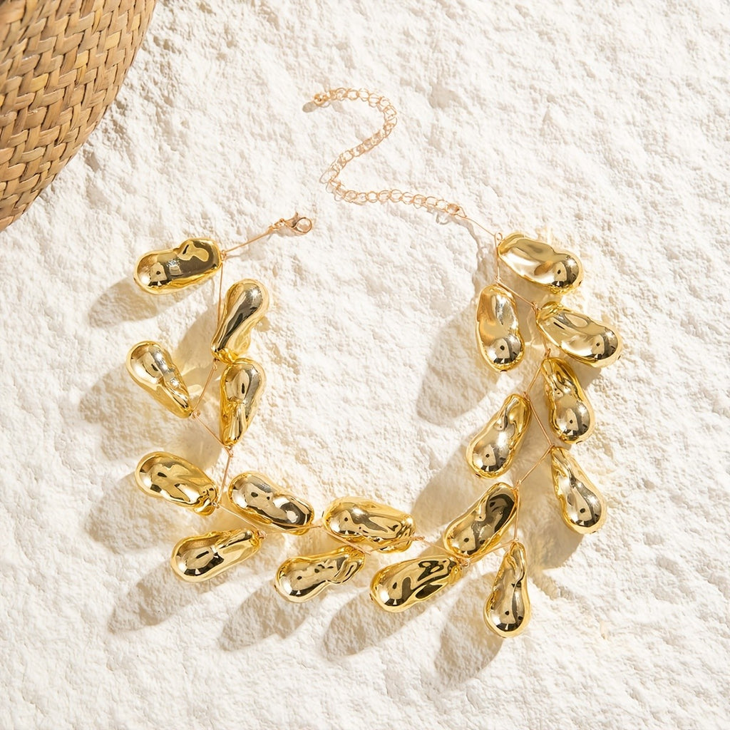 18k Chunky Water Drop Necklace