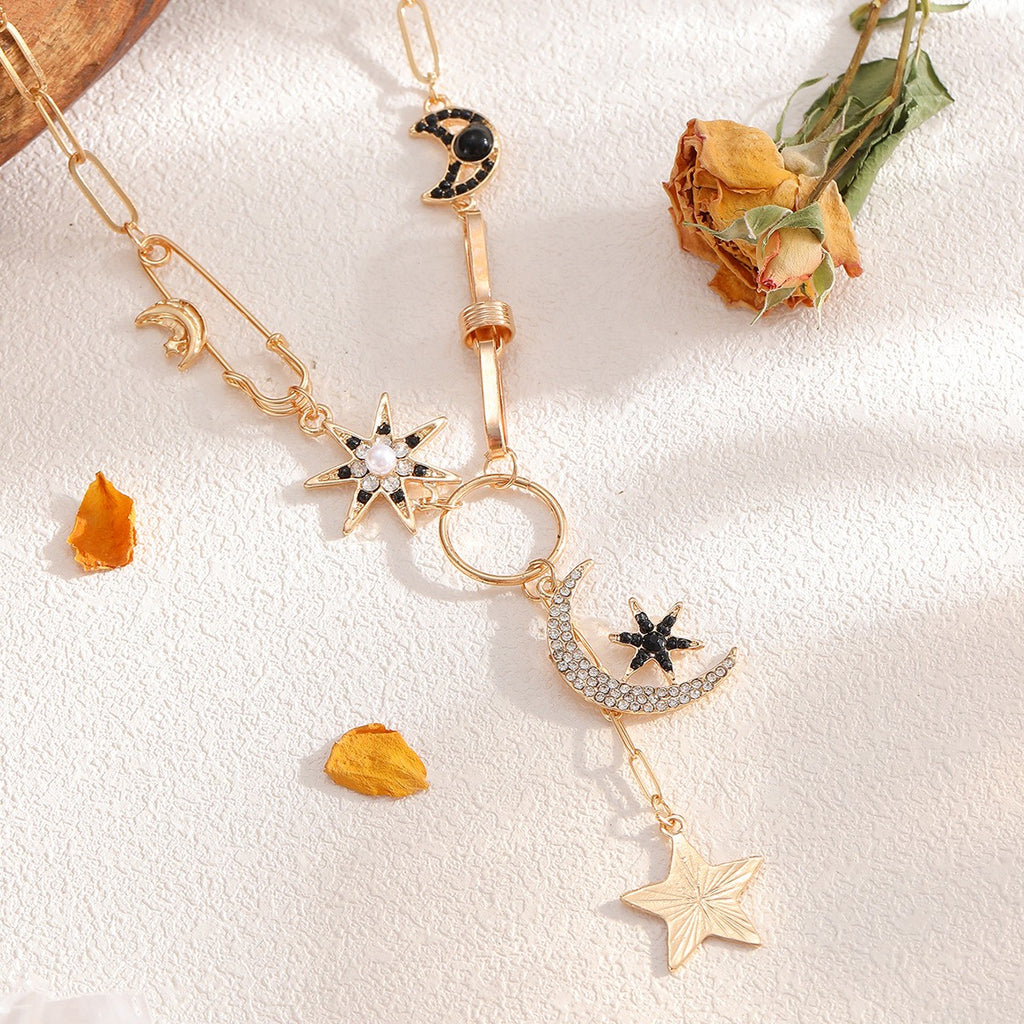 18k Star Moon Necklace