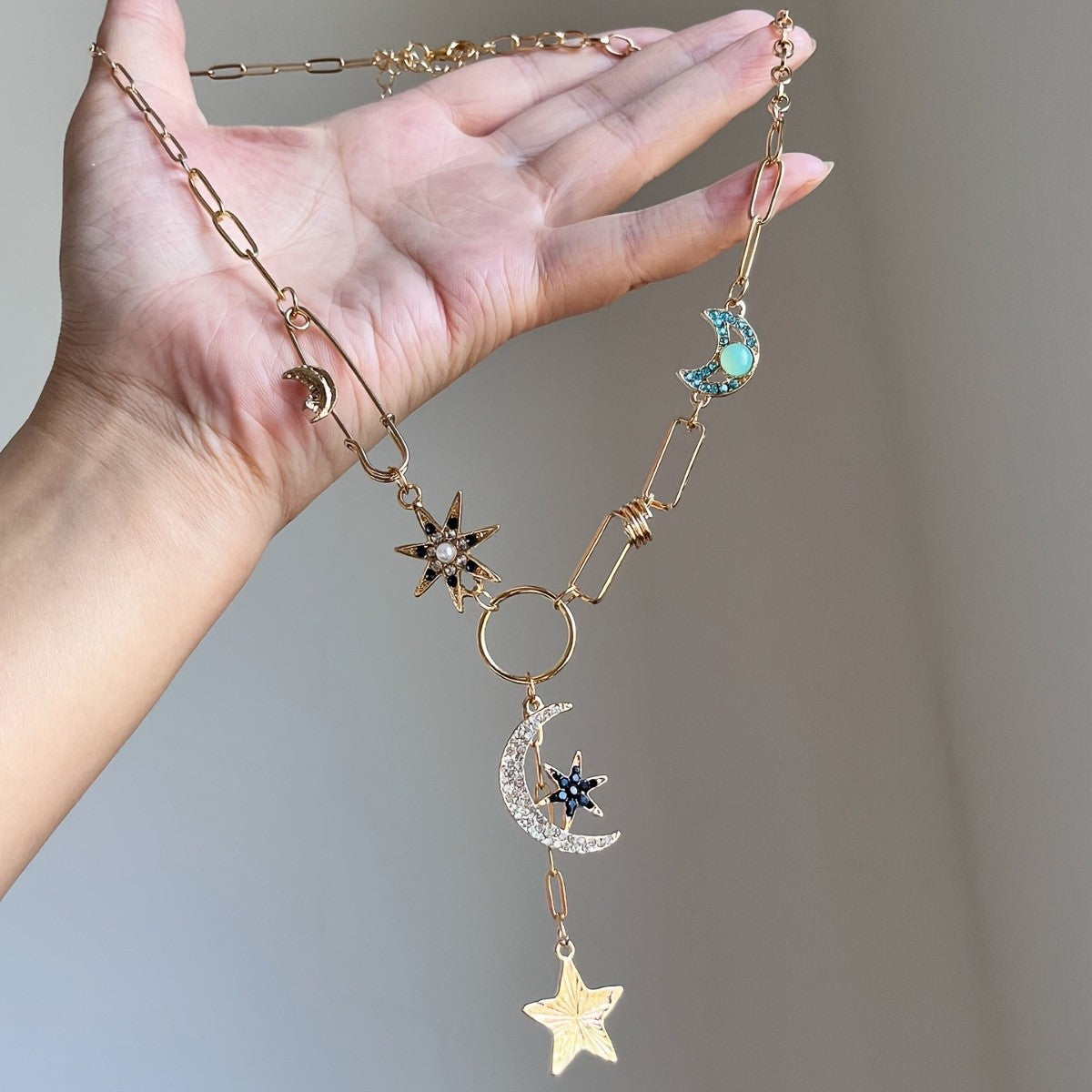 18k Star Moon Necklace