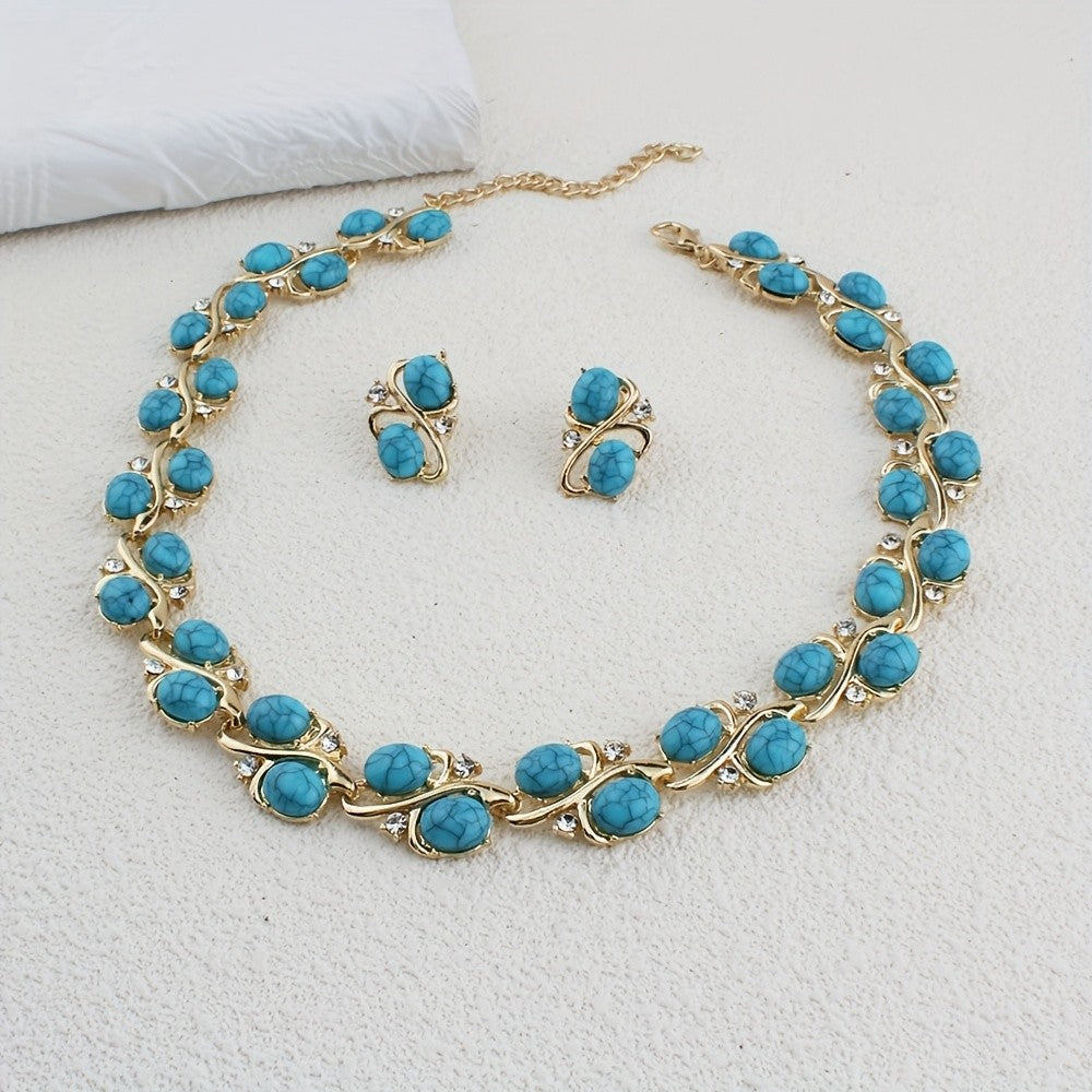 Elegant Turquoise Vine Jewelry Set