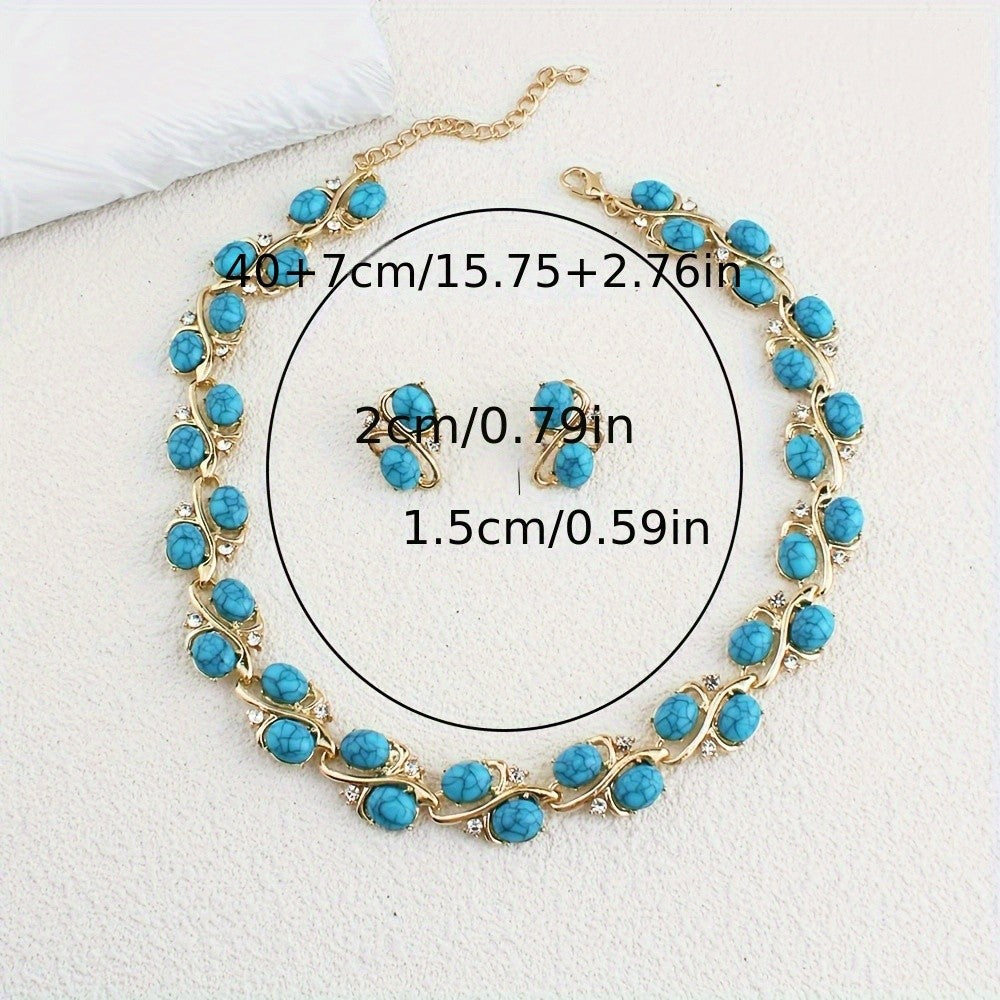 Elegant Turquoise Vine Jewelry Set