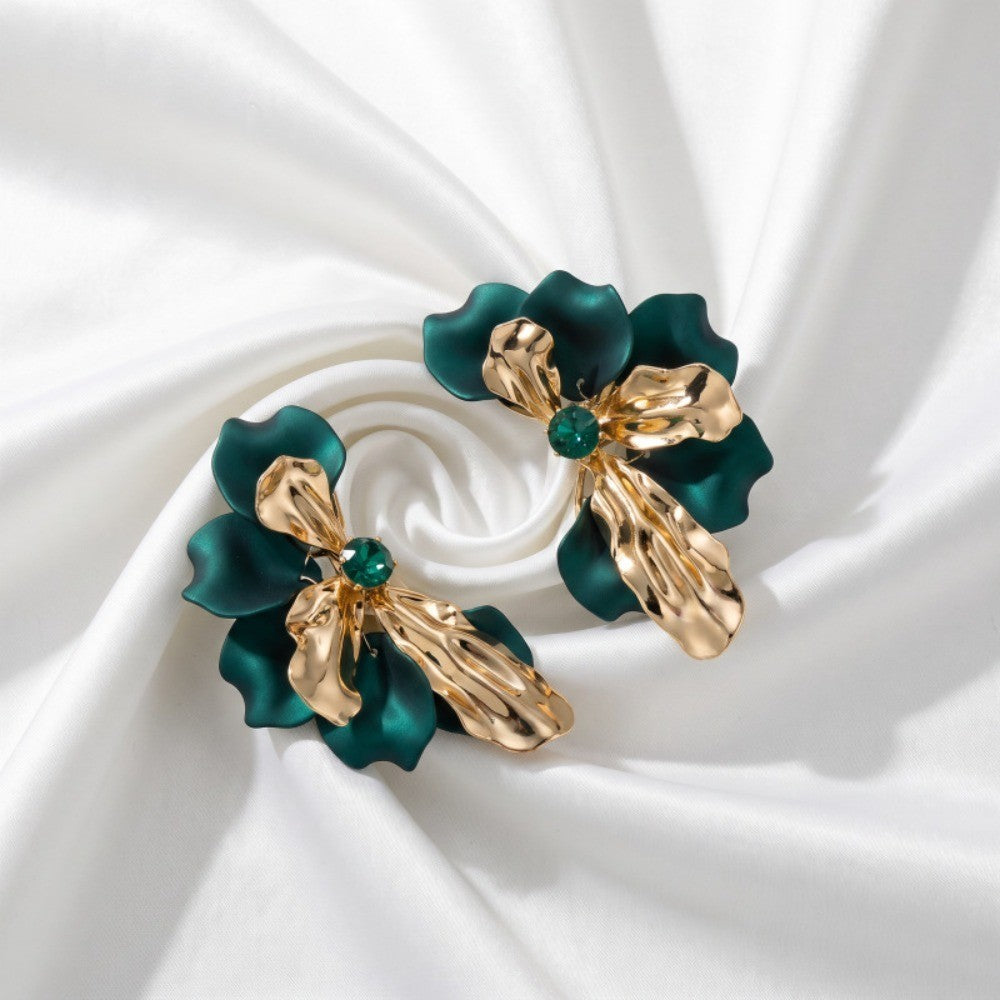 Satin Ribbon Flower Earrings