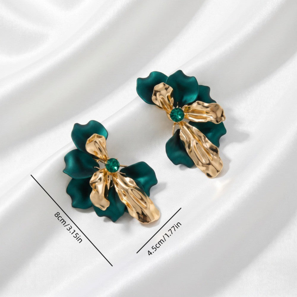 Satin Ribbon Flower Earrings