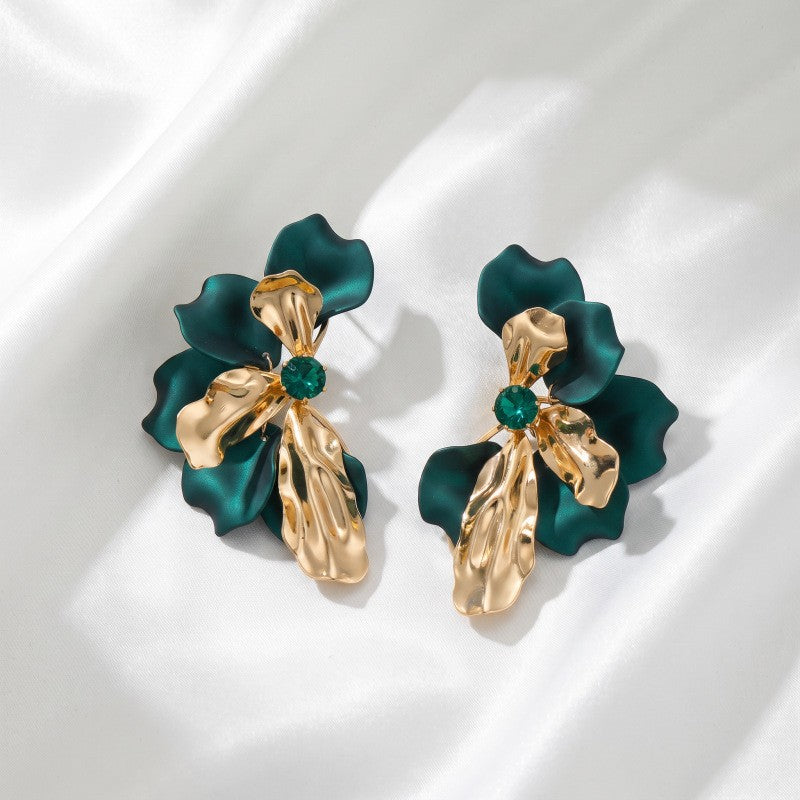 Satin Ribbon Flower Earrings