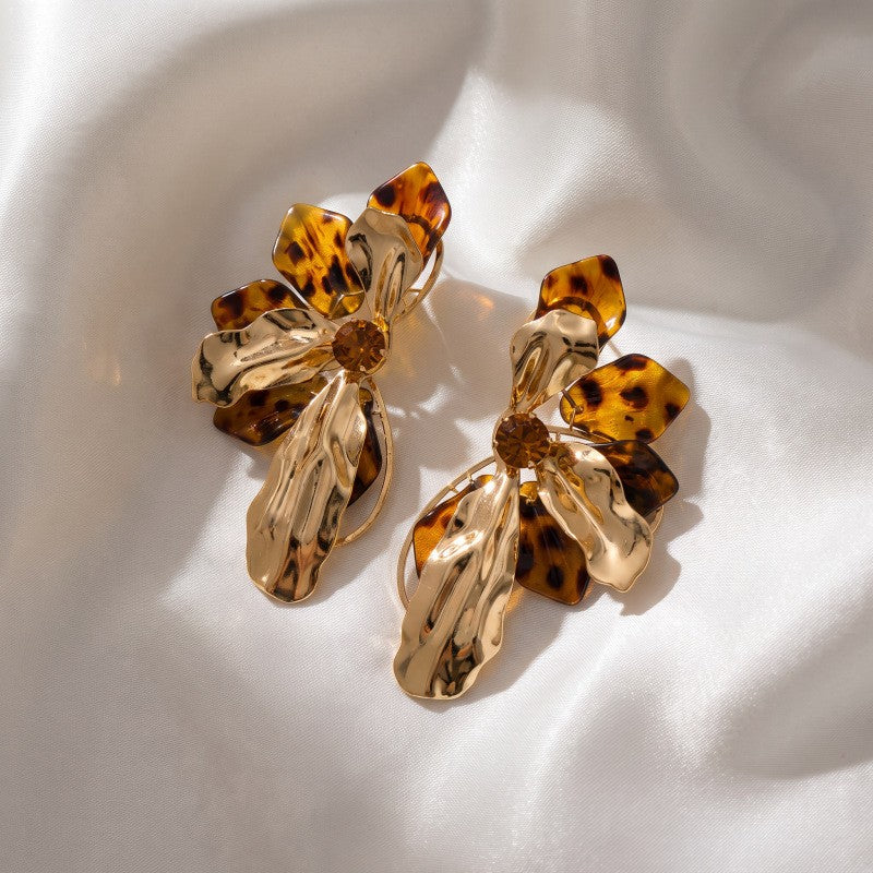 Satin Ribbon Flower Earrings