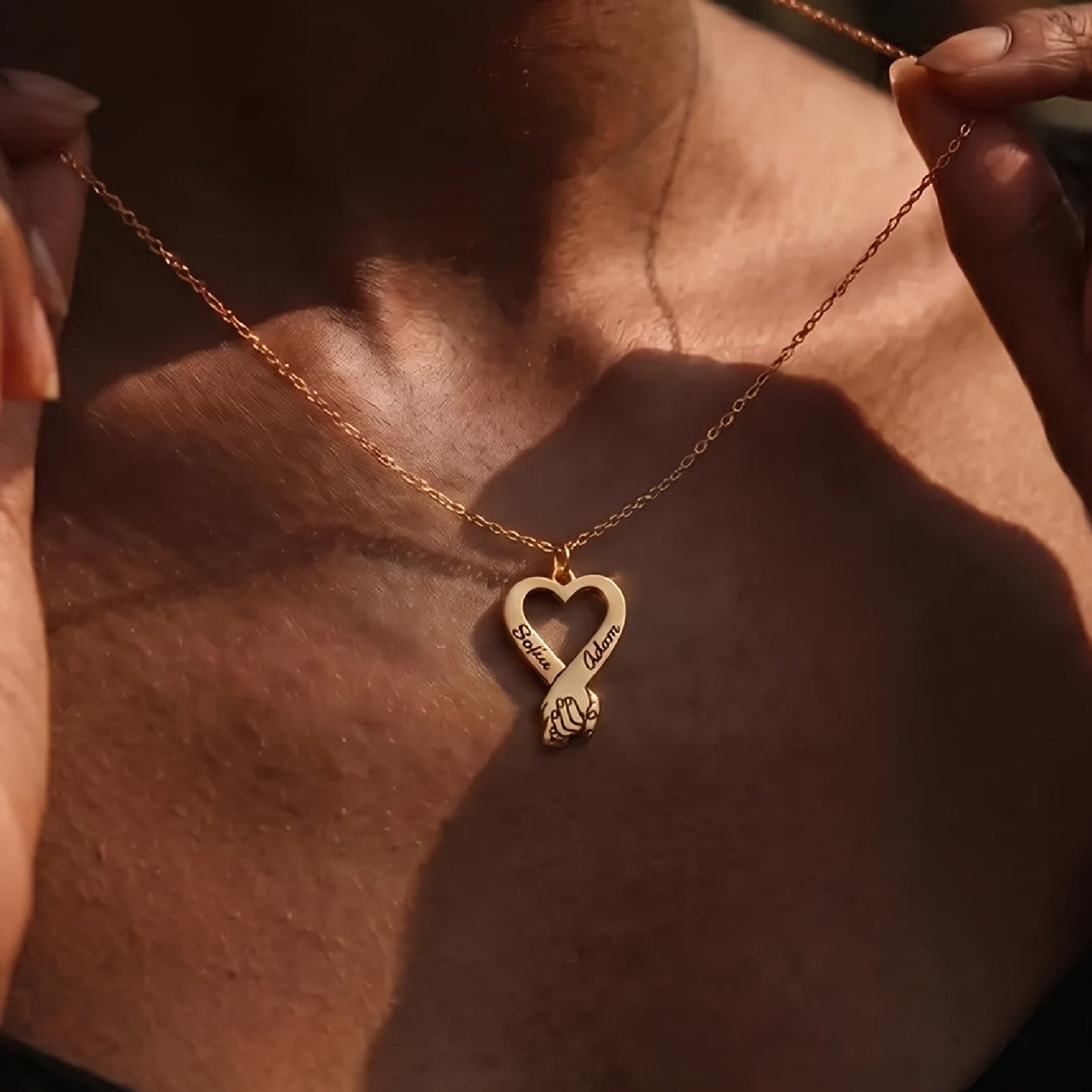 18k Custom Name Heart Necklace