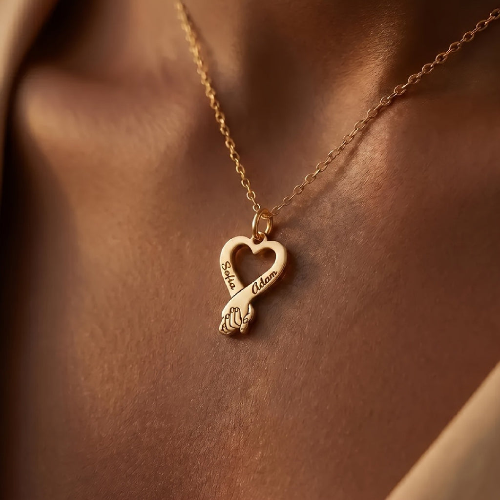 18k Custom Name Heart Necklace
