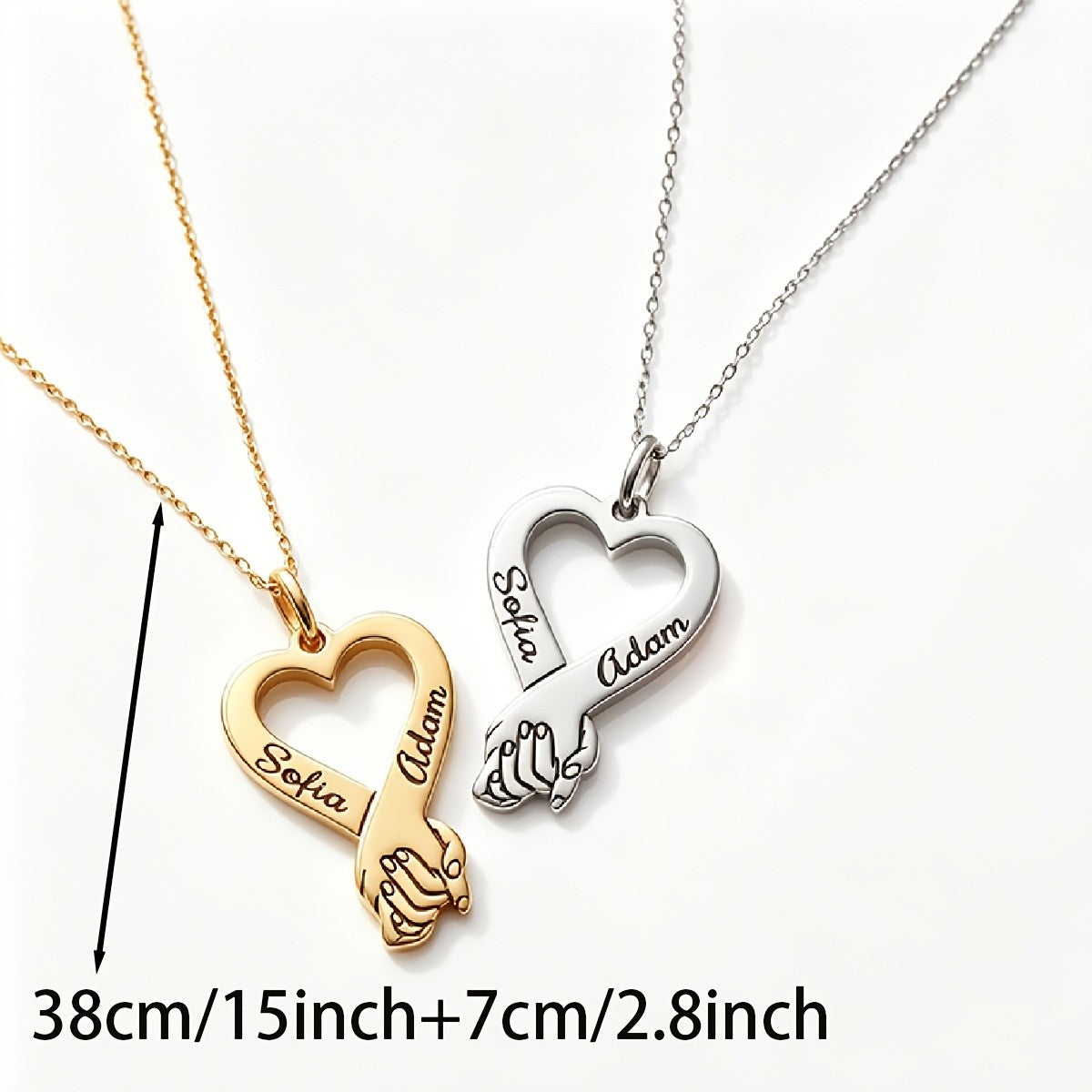 18k Custom Name Heart Necklace