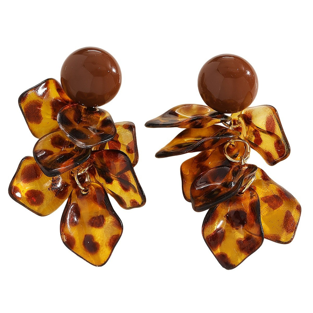 Amber Leaf Drop Earrings