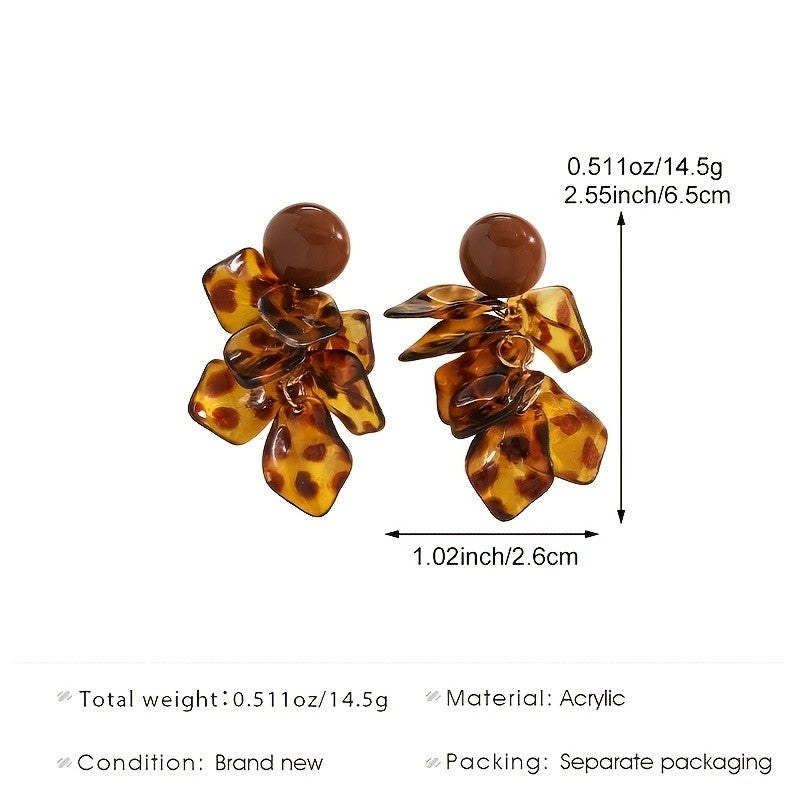 Amber Leaf Drop Earrings