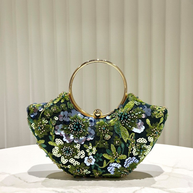 Elegant Sequin Floral Clutch