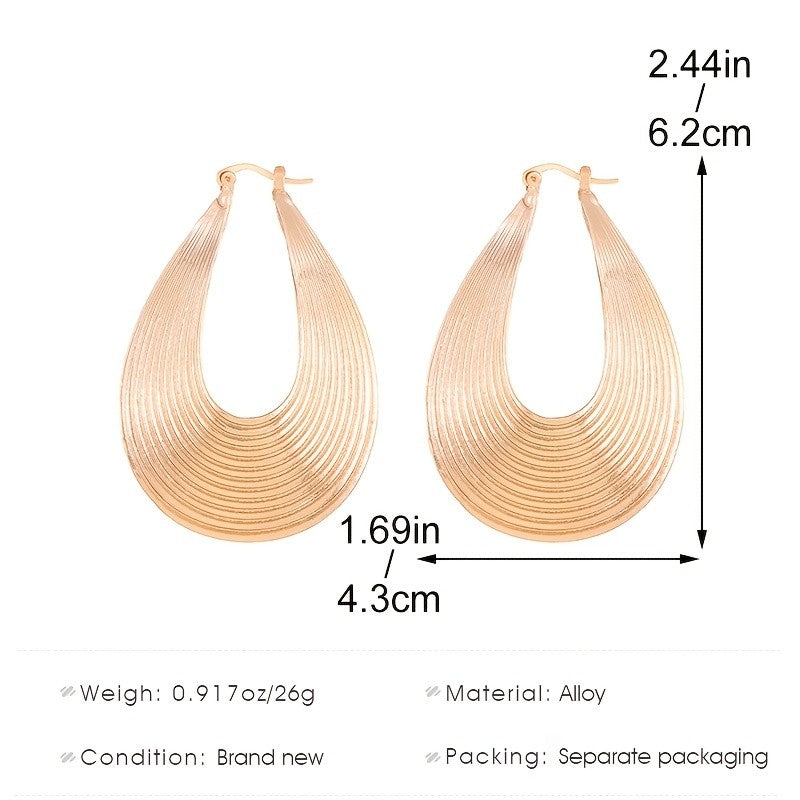 18k Ribbed Teardrop Earrings