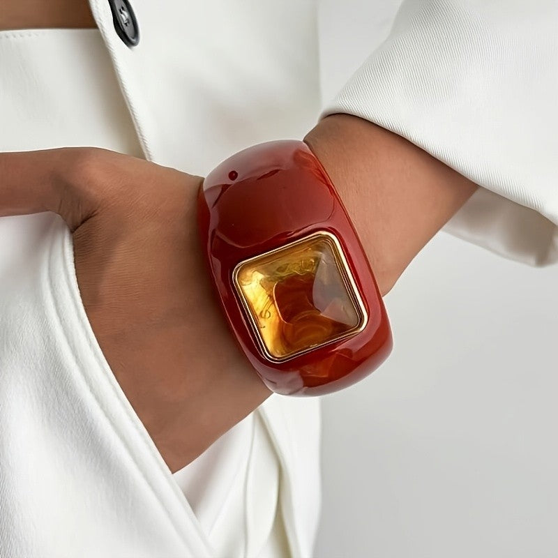 Vintage Geometric Acrylic Cuff