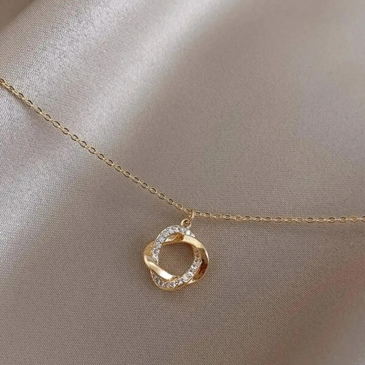 Elegant Twisted Circle Necklace